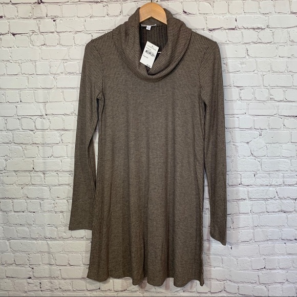 NWT Socialite Ribbed  Cowl Neck Swing Dress Large - Picture 2 of 9